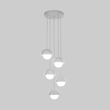 Подвесной светильник со стеклянными плафонами 5*G9 10214 белый Bono TK Lighting