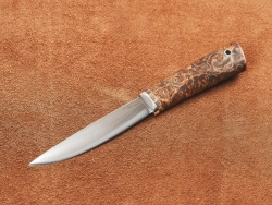Якутский нож "Амга", сталь Х12МФ, рукоять карельская береза
