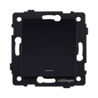 Выключатель 1-клавишный 10А/250В с LED подсветкой, черный Kollinger REA-S-002BK для Aspekt, Eleganz, Reflex