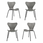 Комплект из 4-х стульев Bradex Home Seven Style серый с чёрными ножками