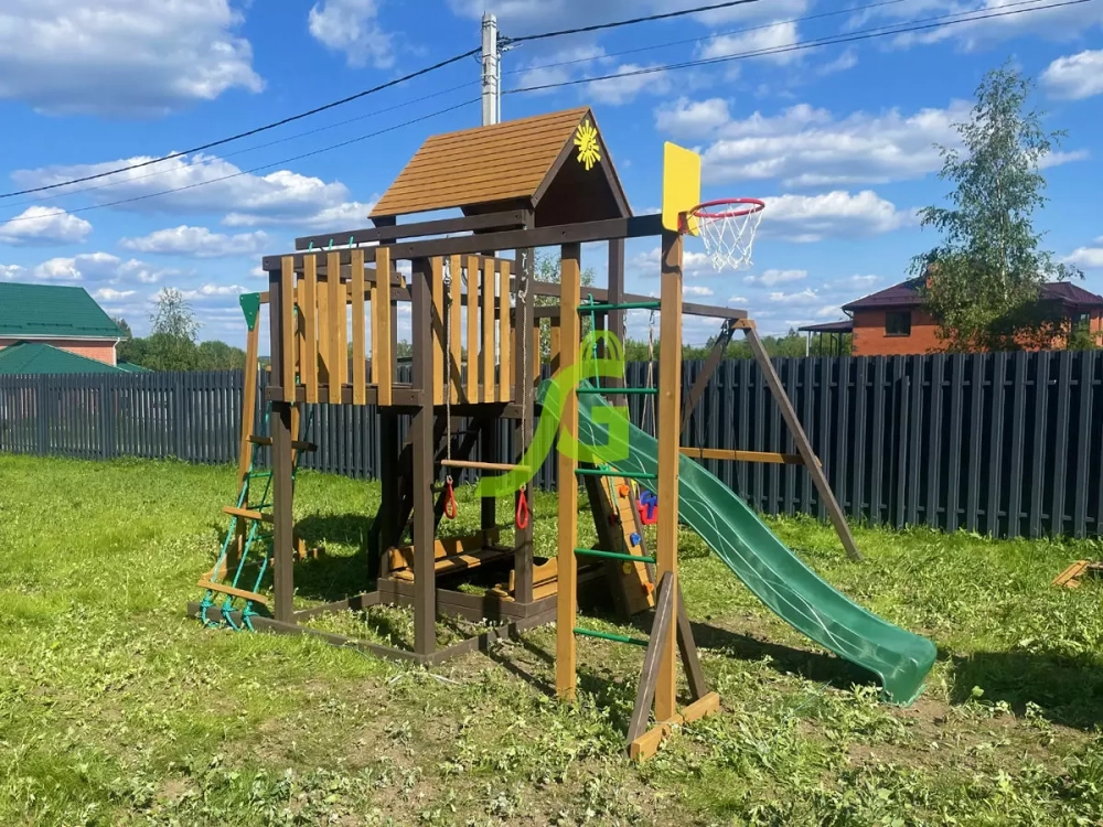 Детская площадка Панда Фани с балконом и рукоходом мод.2