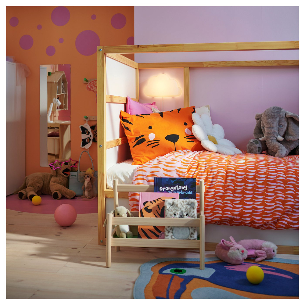 IKEA NATTHÄGER  (ИКЕА НАТТХЭГЕР)  -  Пододеяльник и наволочка - оранжевый/тигр 150х200/50х60 см