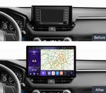 Магнитола для Toyota RAV4 5 XA50 2018-2024+ (любые комплектации) - Kuberg FT004-23/KP-13-S10 монитор 13" QLED+2K на Android 12, Быстрая, 4G SIM-слот, CarPlay