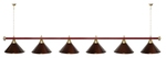 Лампа STARTBILLIARDS 6 пл. (плафоны зеленые,штанга золотая,фурнитура золото)