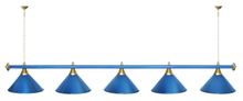 Лампа STARTBILLIARDS 5 пл. (плафоны золотые,штанга коричневая,фурнитура золото)