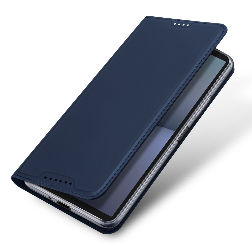 Чехол книжка из PU кожи синего цвета от Dux Ducis для смартфона Sony Xperia 10 VI (10-6), серия Skin Pro Series Case