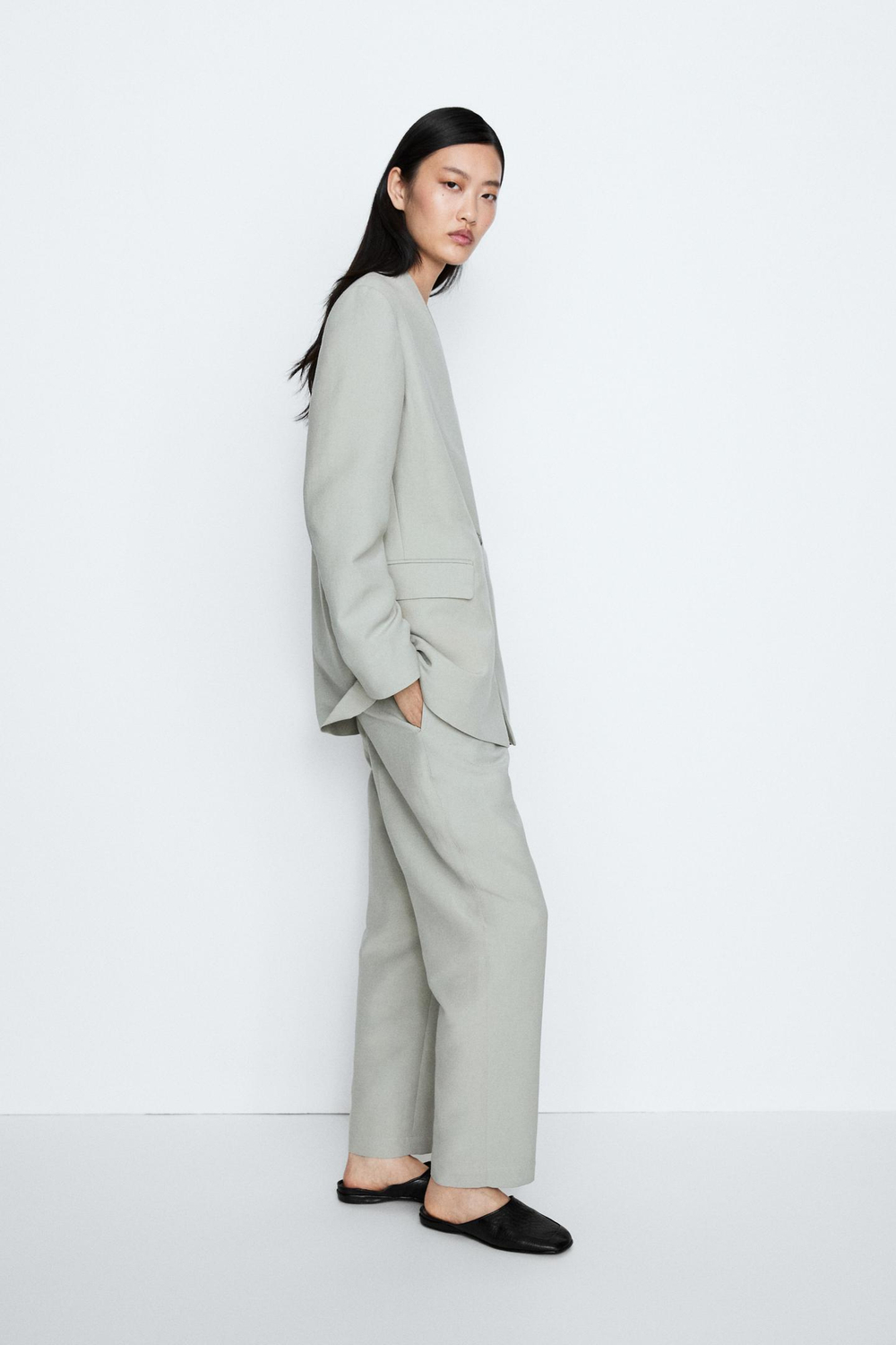 Massimo Dutti Пиджак с пуговицами - STUDIO, серый меланж