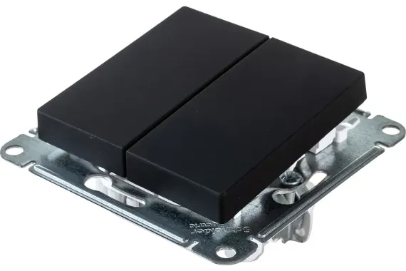 Выключатель Systeme Electric ATLASDESIGN 2-клавишный карбон 34606