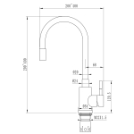 Смеситель для кухни 35k MIXLINE МЛНС-0325 (MLSS-0325) БЕЛЫЙ гибкий силиконовый излив, п/гайку САТИН