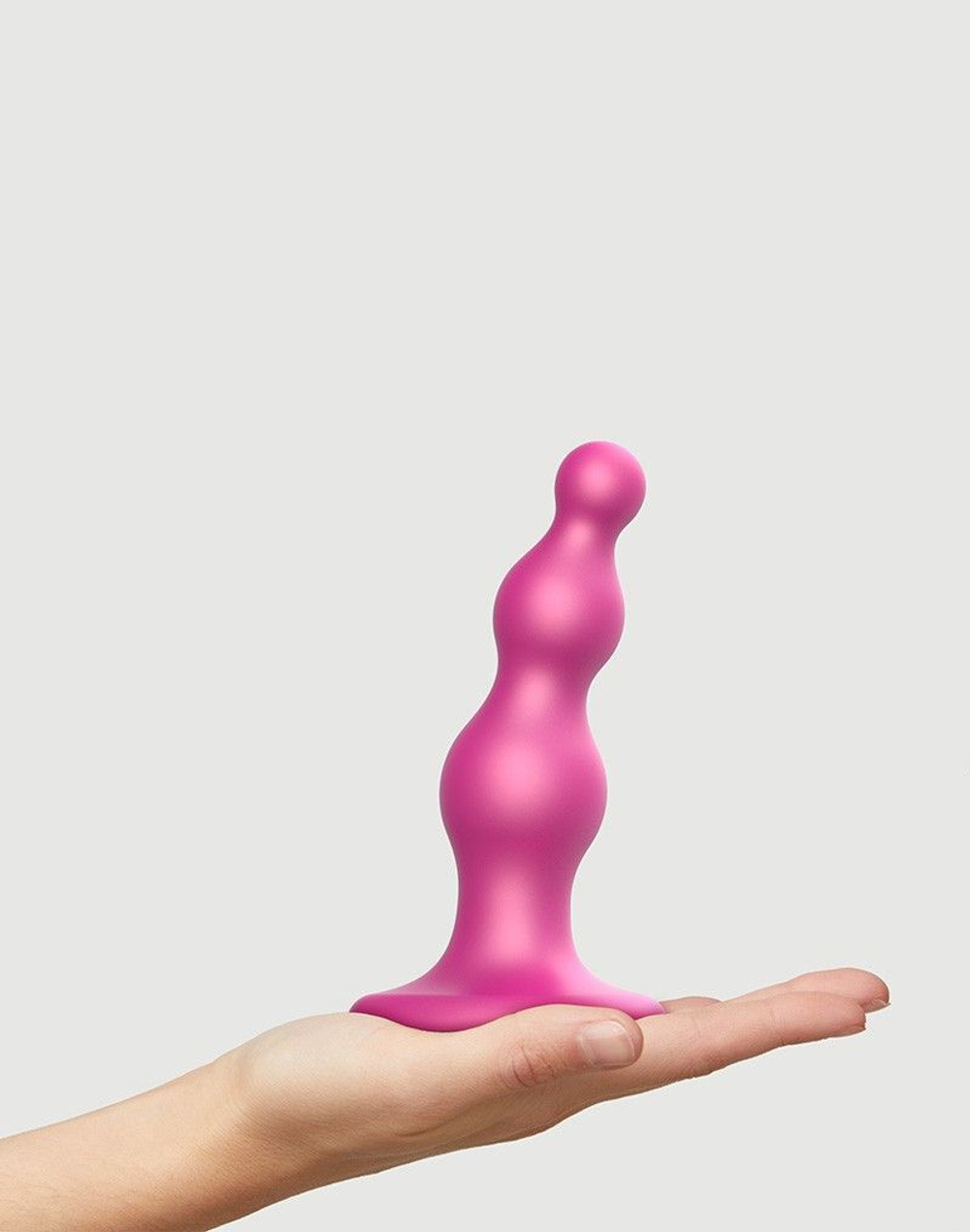 Розовая насадка Strap-On-Me Dildo Plug Beads size S (Цвет: розовый)
