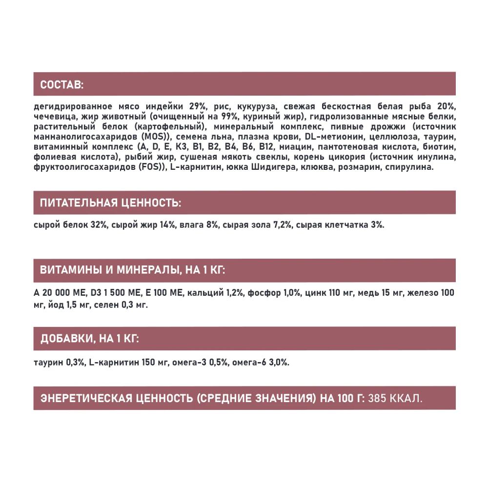 Сухой корм AWARD SPECIAL CARE Sensitive Skin&Coat для взрослых кошек для здоровой кожи и шерсти со свежей белой рыбой 1,5кг