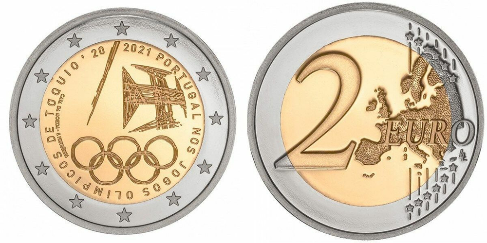 Португалия 2 евро, 2021 Летние Олимпийские игры в Токио UNC