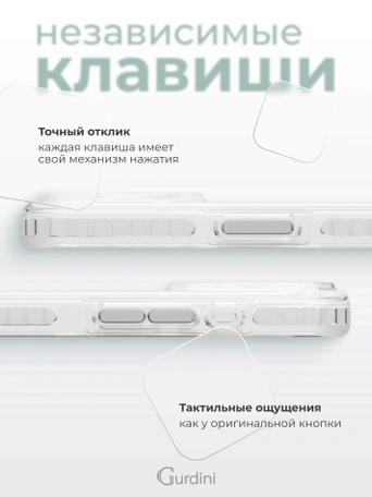 Чехол накладка iPhone 17 Pro Max / 18 Pro Max 6.9" Gurdini Ocean Case (7) Transparent прозрачный