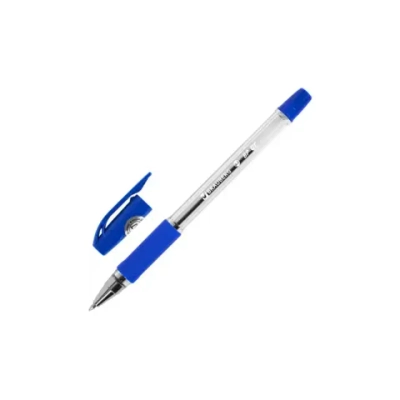 Ручка BRAUBERG BP-GT синяя, корпус прозрачный, евронаконечник 0,7 мм, линия письма 0,35 мм 144004