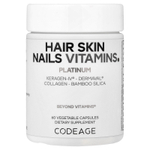 Codeage, витамины для волос, кожи и ногтей, Platinum, 60 растительных капсул