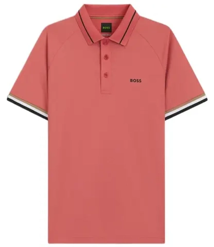 Теннисное поло BOSS TOC Court - medium pink