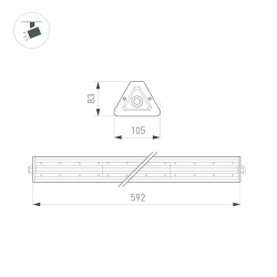 Светильник SP-LAGERN-L630-100W Day4000 (WH, 60х110 deg, 230V) (Arlight, IP65 Металл, 5 лет) 052025