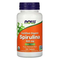 NOW Foods, Spirulina 500 mg, 100 Tablets | Organik spirulina, 500 mg, 100 tabletka