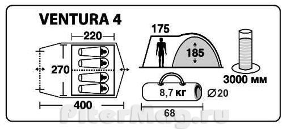 Палатка Trek Planet Ventura Air 4