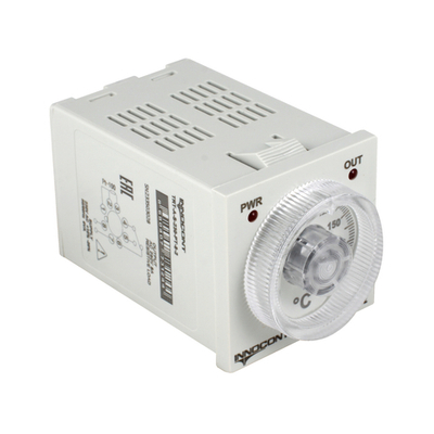 Температурный контроллер INNOCONT TRT-A-S-230-PT-8-2 с аналоговым управлением, 48х48х82 мм,вход Pt100, 0...200C, выход реле, ON/OFF, 230VAC, электросоединение под розетку 8pin