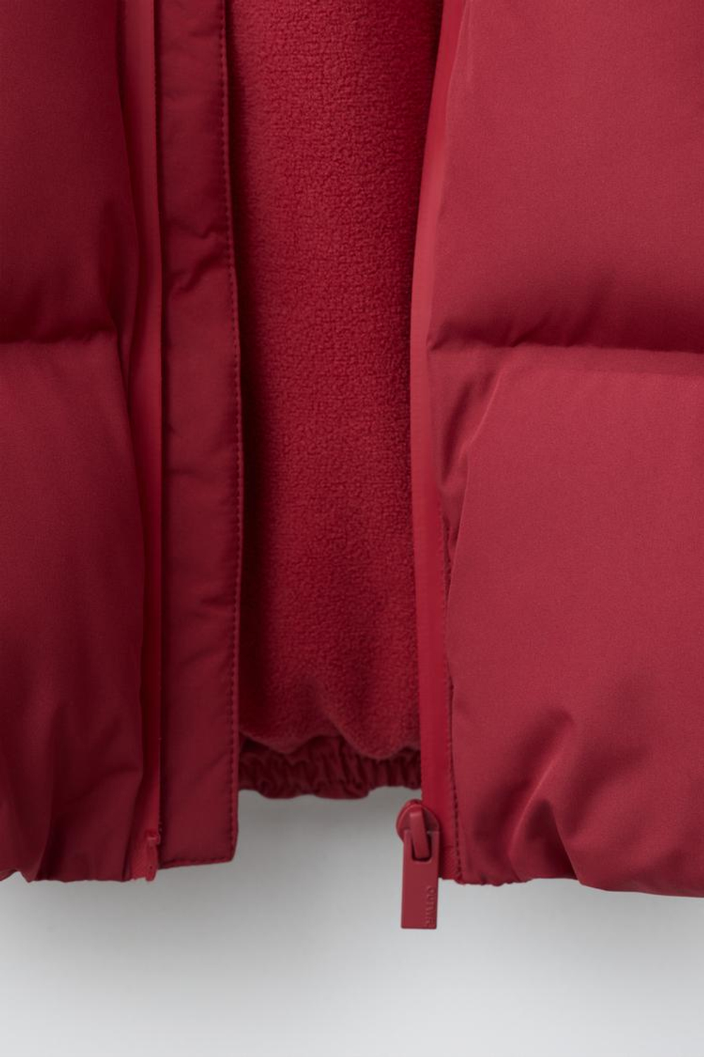 ZARA СТЕГАНОЕ ПАЛЬТО С КАПЮШОНОМ WATER REPELLENT, ТЕМНО-РОЗОВЫЙ
