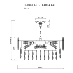 Люстра подвесная Сonstancia Gold FL1063-14P, E14х14
