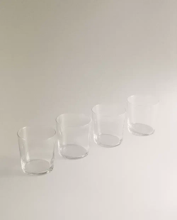 ZARA HOME ВЫСОКИЕ СТАКАНЫ ИЗ СТЕКЛА (НАБОР ИЗ 4 ШТ.), ПРОЗРАЧНЫЙ