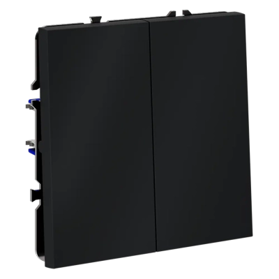 VLS020607 Выключатель с самовозвратом встраиваемый VOLTUM S70 двухклавишный 10А, (графит). (ТМ Maytoni)