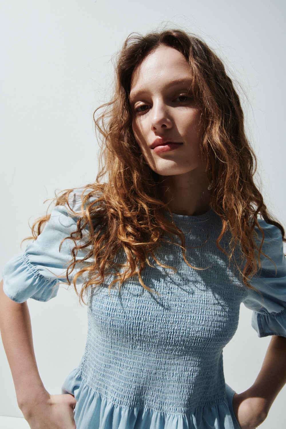 Джинсовая блузка со сборками - H&M