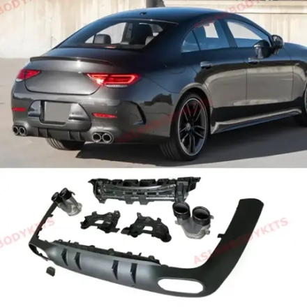 Диффузор заднего бампера с выхлопными насадками для MERCEDES-BENZ CLS53 C257 AMG 2018+ Мерседес Бенц