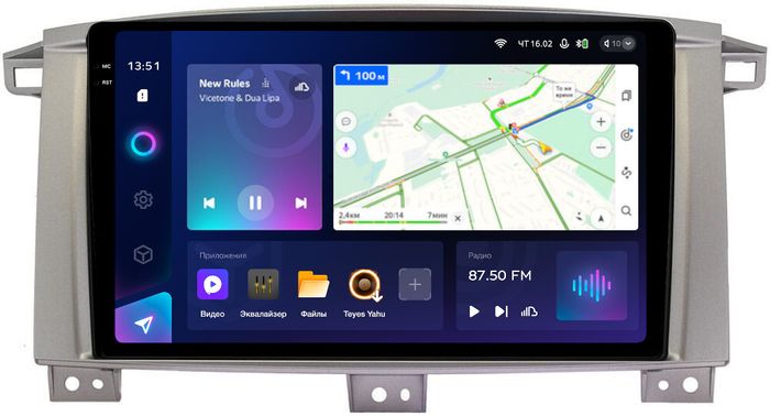 Магнитола для Toyota Land Cruiser 105 1998-2007 - Teyes CC3-2K QLed Android 10, Быстрая, SIM-слот, CarPlay