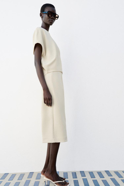 ZARA ШИРОКИЕ ШОРТЫ, ЭКРЮ