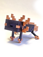 Аксолотль MineCraft стилизованный (из игры Майнкрафт), 3D Печать, 133х93х40мм, медно-фиолетовый
