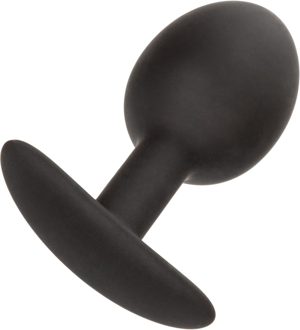 Черная анальная пробка из силикона Weighted Silicone Plug - 7,5 см. (Цвет: черный)
