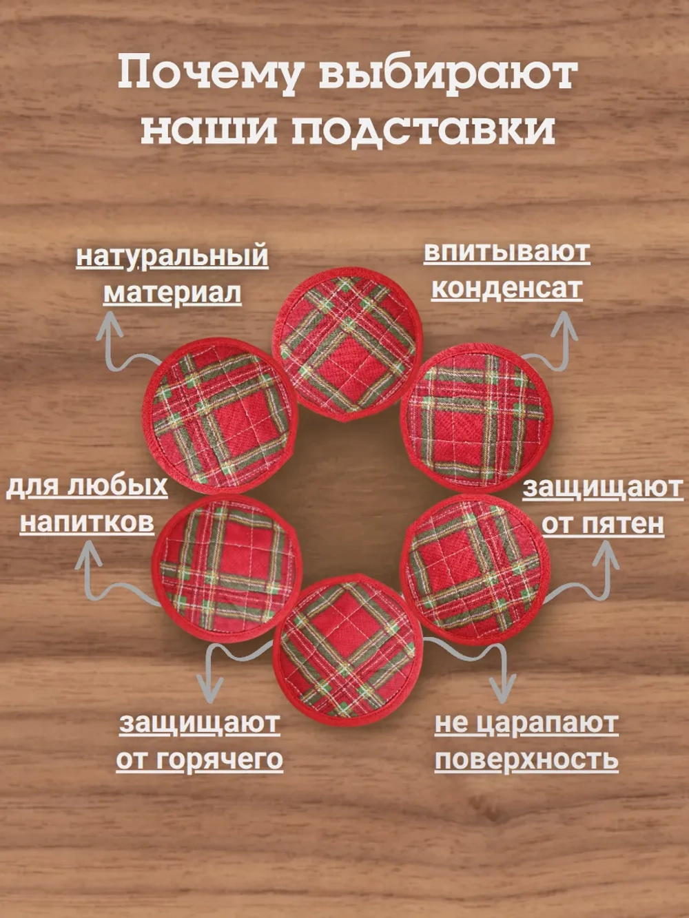 Набор подставок под горячее "Клетка"