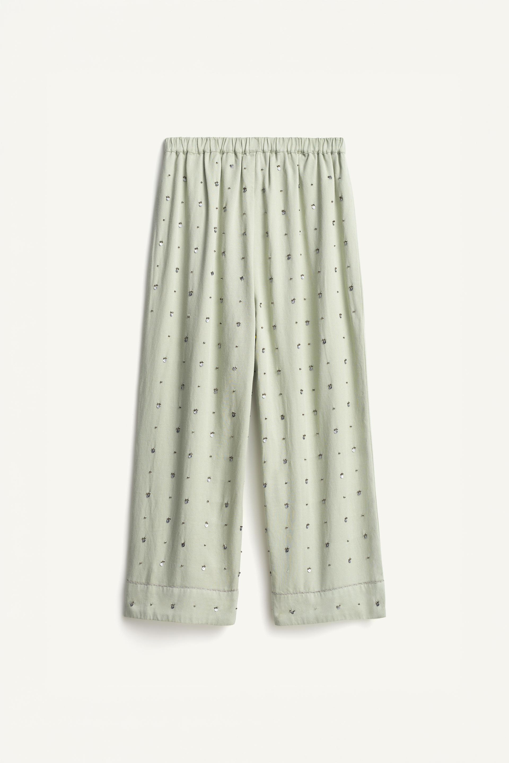 ZARA БРЮКИ С ПАЙЕТКАМИ - LIMITED EDITION, ЦВЕТ МОРСКОЙ ВОЛНЫ