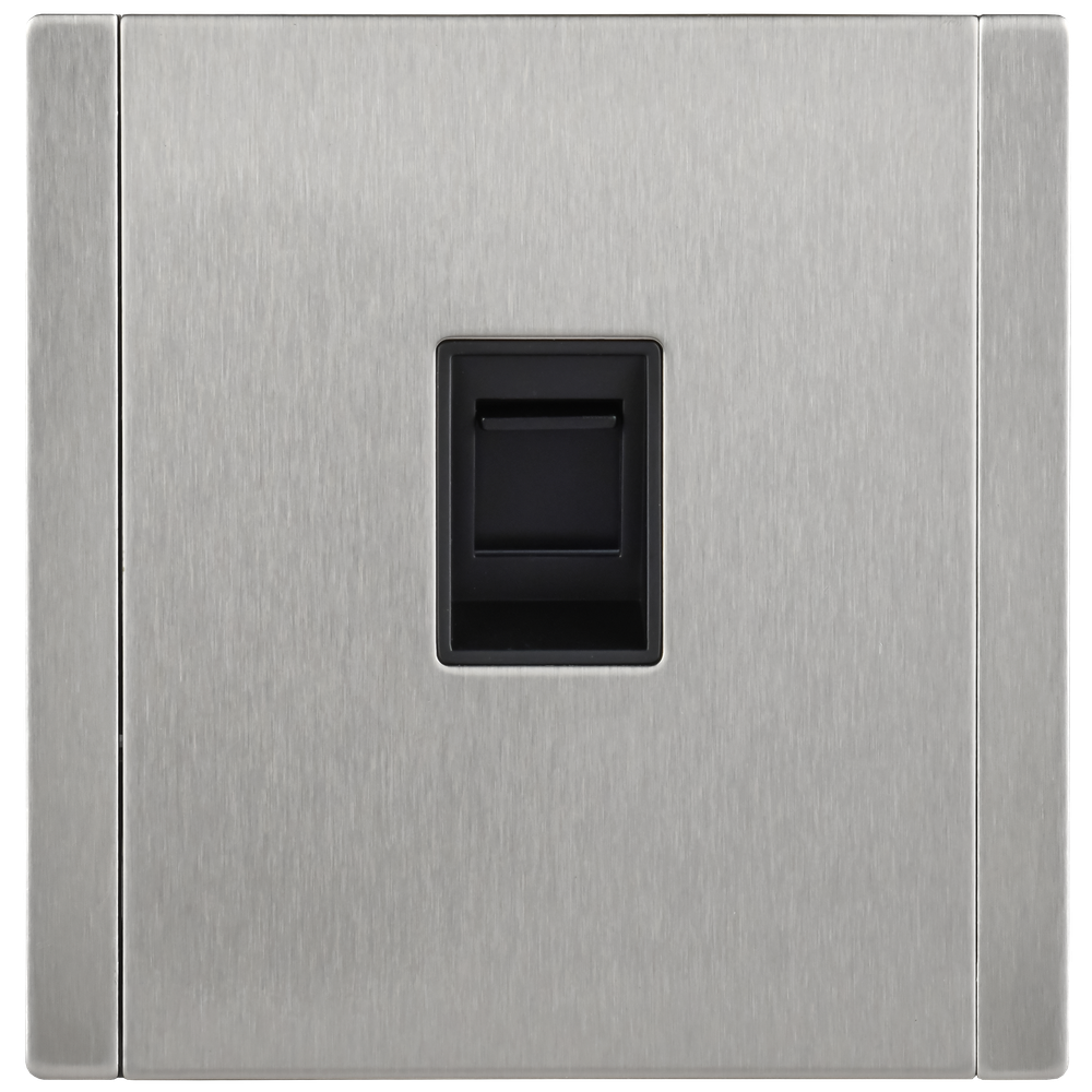 FORTE&PIANO Розетка компьютерная RJ45 кат.5E FP732M металл никель IEK