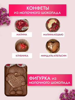 Конфеты шоколадные коробка набор подарочный Я тебя люблю
