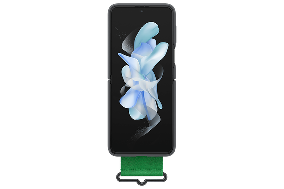 Чехол Samsung Silicone Cover with Strap для Z Flip 4 (EF-GF721TBEGRU) черный