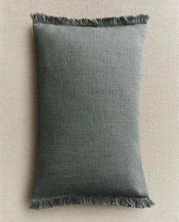 ZARA HOME НАВОЛОЧКА ДЛЯ ДЕКОРАТИВНОЙ ПОДУШКИ С БАХРОМОЙ, СИНИЙ