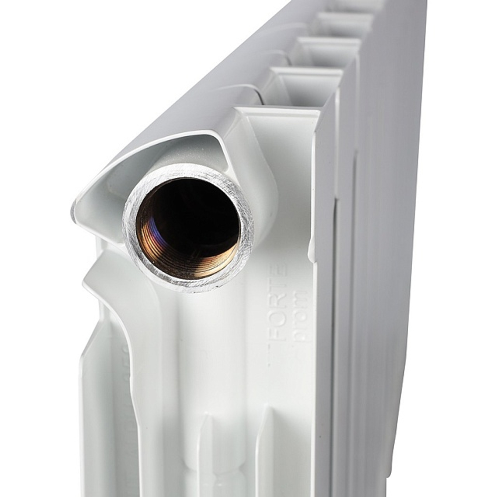 Радиатор биметаллический STOUT Alpha 350 - 12 секции (подключение боковое, цвет белый)
