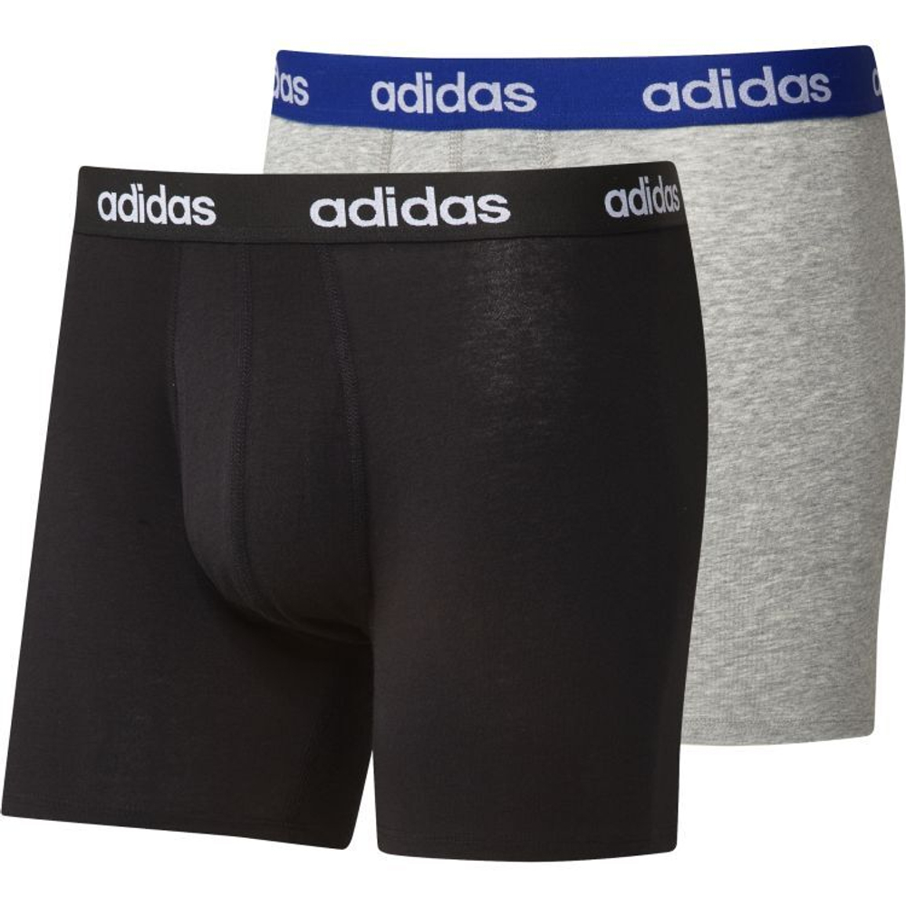 Мужские спортивные боксеры Adidas Linear Brief 2P - black/medium grey heather