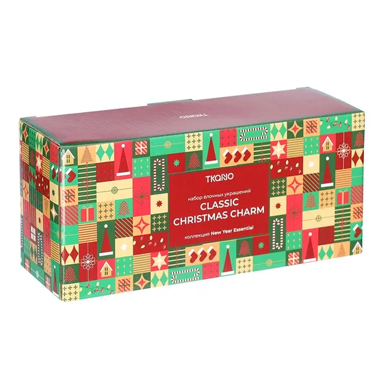 Набор ёлочных украшений classic christmas charm из коллекции new year essential, 4 шт.