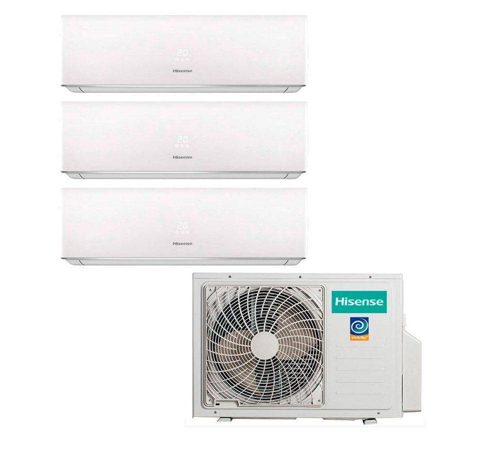 Мульти сплит-система Hisense на 3 комнаты (20+25+25 кв.м.)