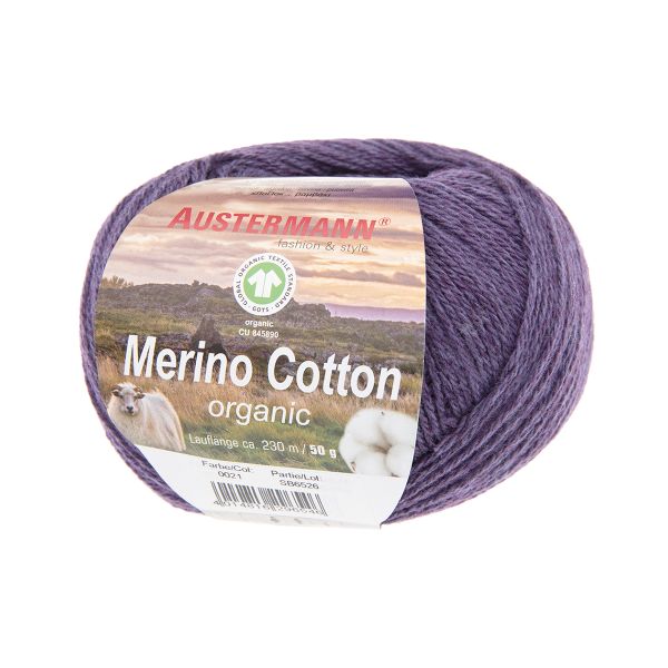 Пряжа Austermann (Аустерманн) Merino Cotton organic / уп.10 мот. по 50 г, 230 м, 12001