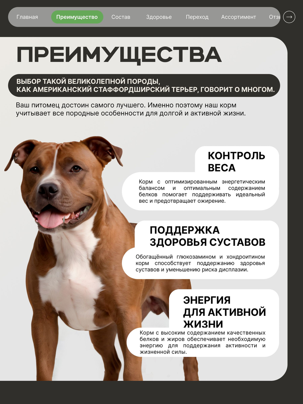 Корм сухой для взрослых собак породы Американский стаффордширский терьер, с ягненком, 2.5 кг, QUATTRO