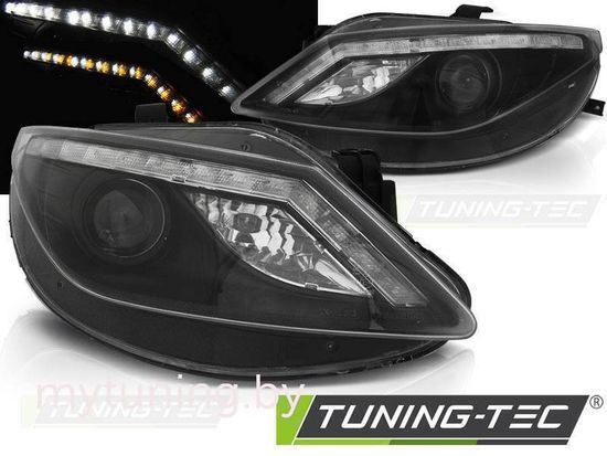 Передние фары Daylight для Seat Ibiza 6J (08-12) Black