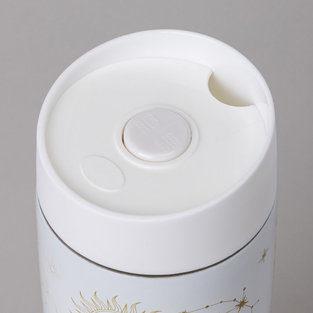 ТЕРМОКРУЖКА AGNESS "SUPERNOVA WHITE" 360МЛ, КОЛБА НЕРЖ.СТАЛЬ 18/10