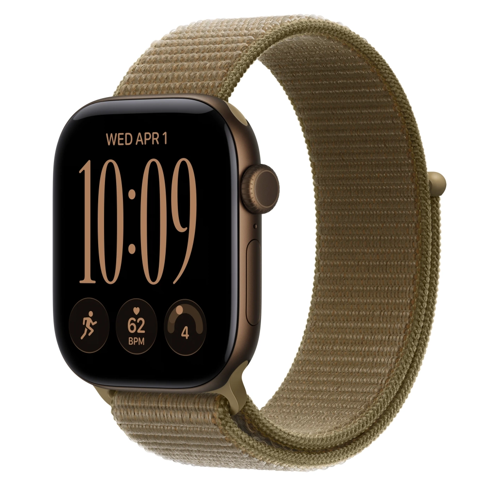 Умные часы Apple Watch Series 12 GPS, 42mm, Dark Bronze Aluminum Case with Olive Sport Loop