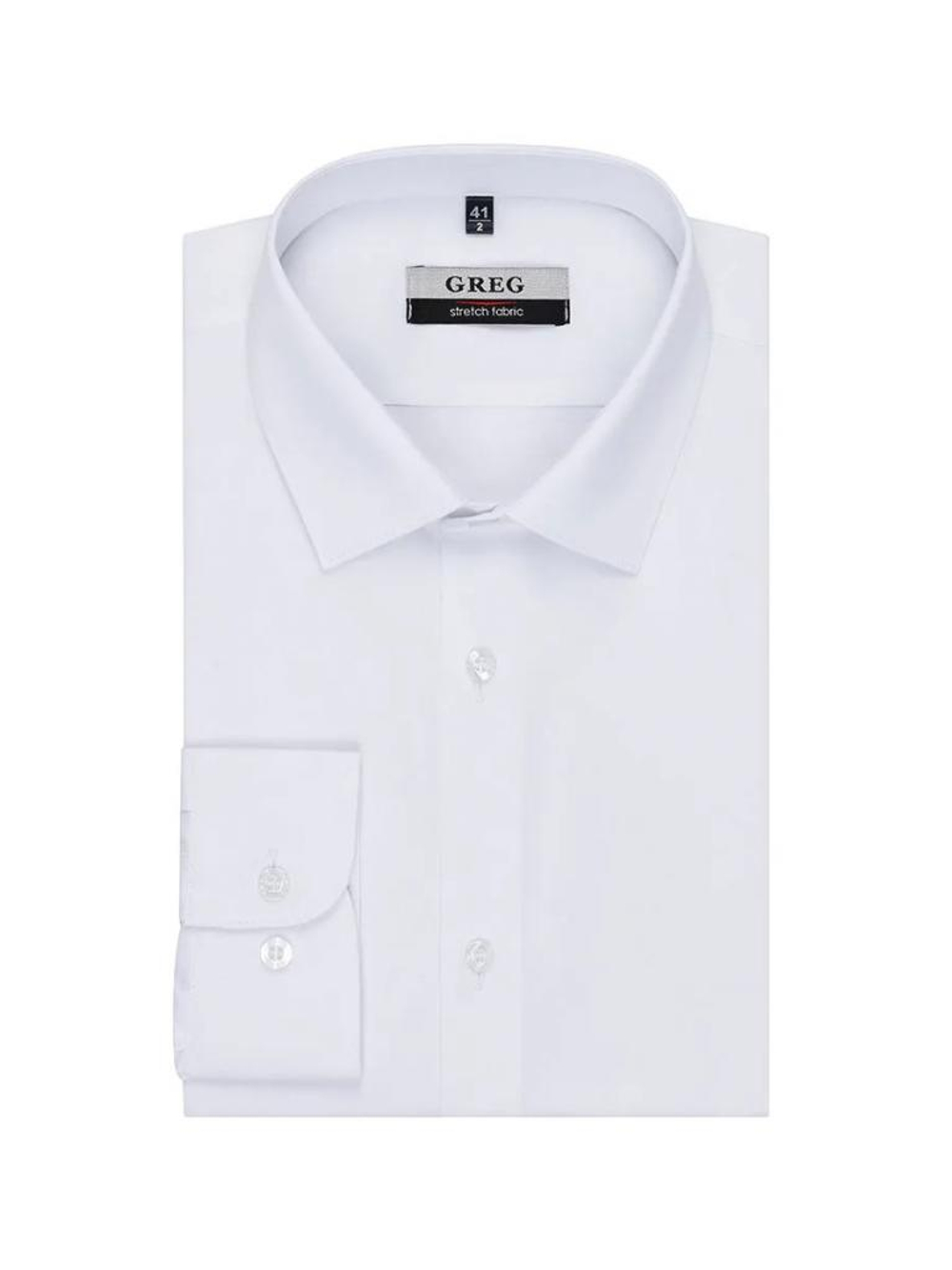 Сорочка GREG Super Slim fit 100/237/WH/ZVN_SL STRETCH "Однотон."